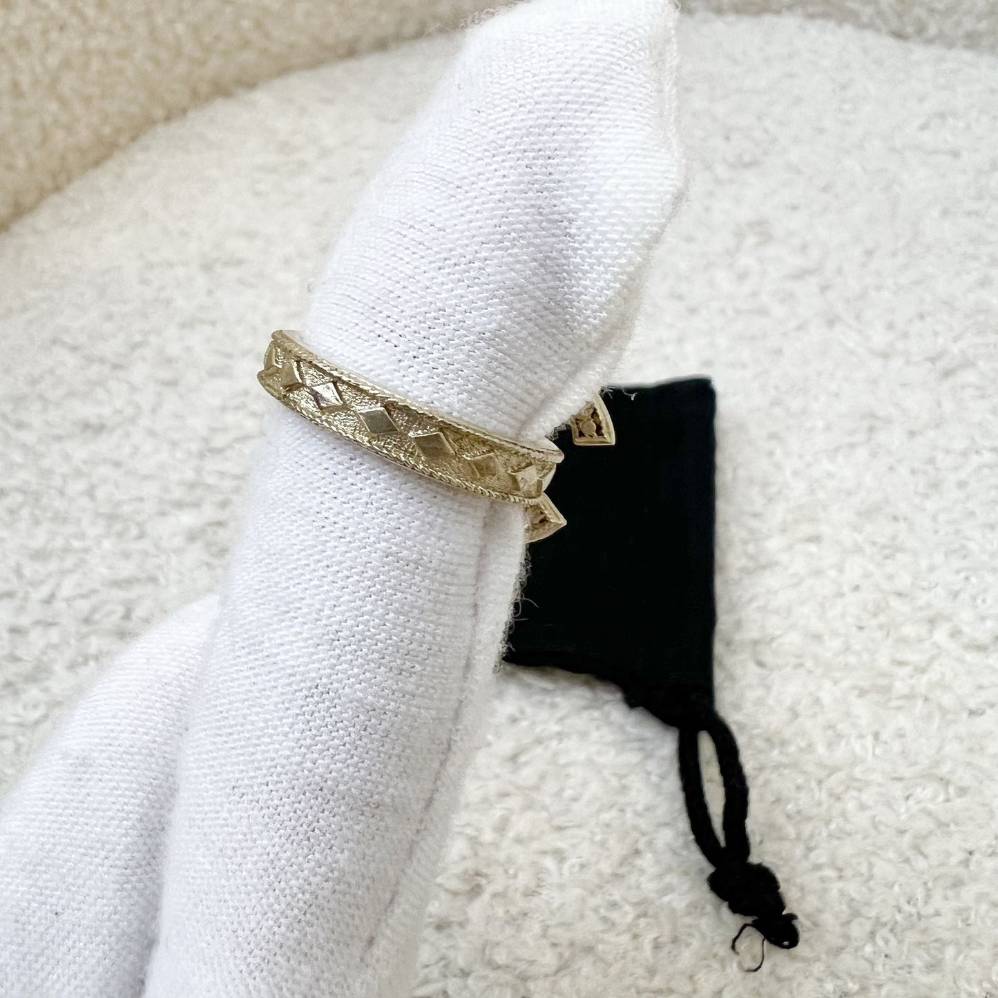 Chanel CC Medium Logo Ring in Matte LGHW