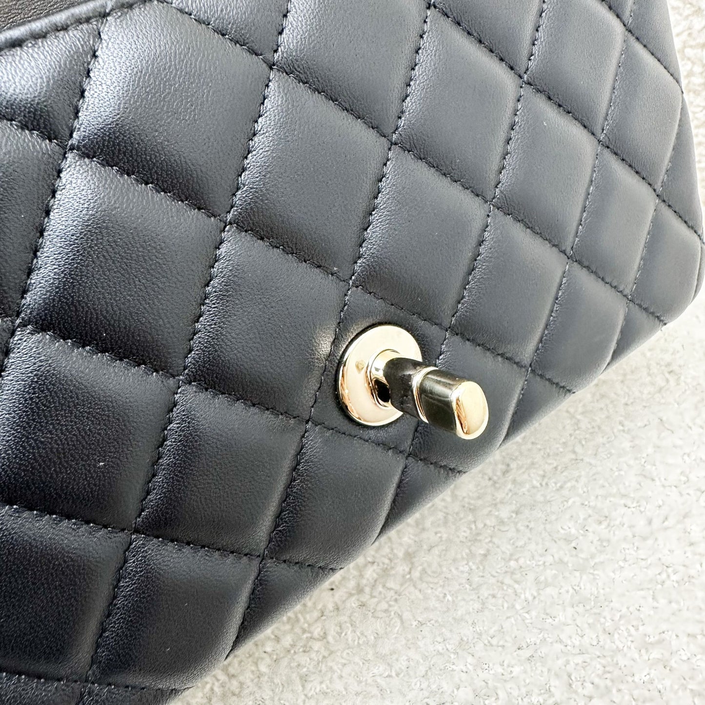 Chanel Classic Mini Rectangular Flap in Black Lambskin and LGHW