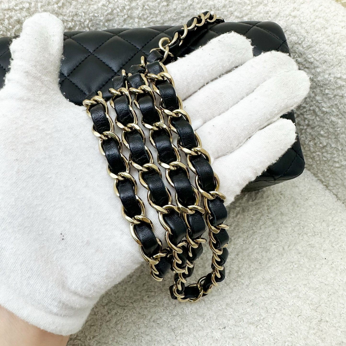 Chanel Classic Mini Rectangular Flap in Black Lambskin and LGHW