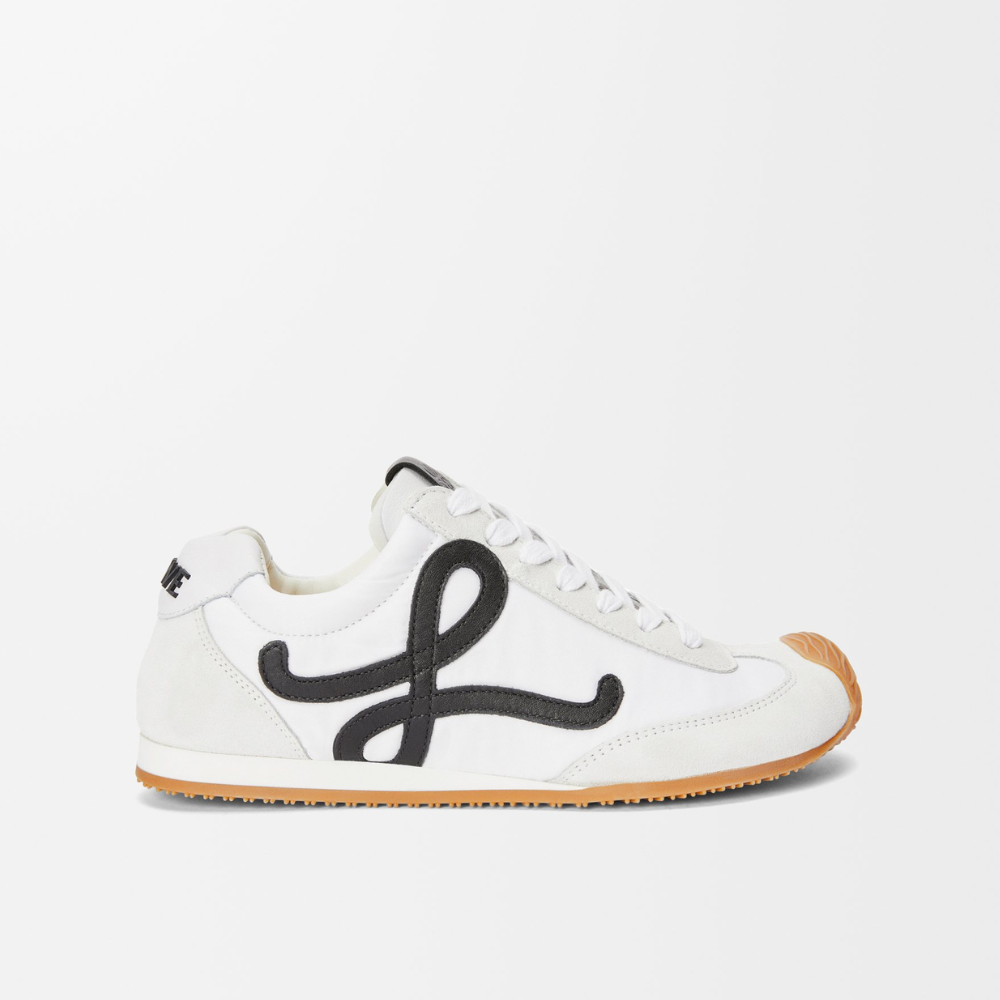 White Ballet Runner 2.0 In Nylon And Calfskin Designer Sneakers for Men and Women