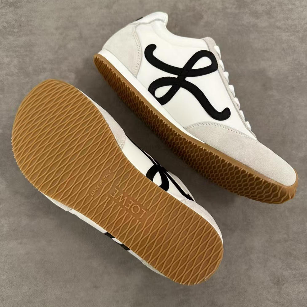 White Ballet Runner 2.0 In Nylon And Calfskin Designer Sneakers for Men and Women
