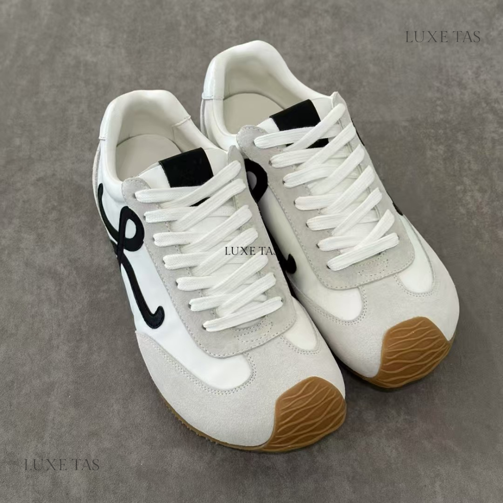 White Ballet Runner 2.0 In Nylon And Calfskin Designer Sneakers for Men and Women