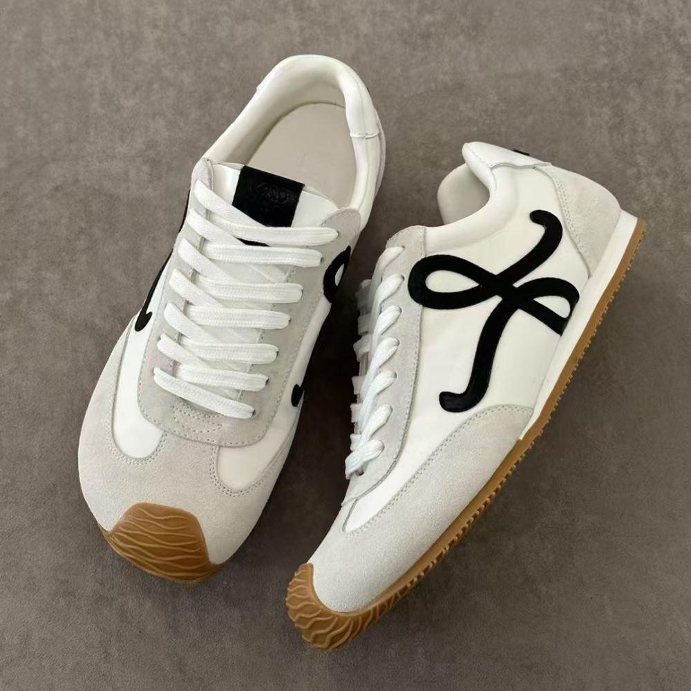 White Ballet Runner 2.0 In Nylon And Calfskin Designer Sneakers for Men and Women