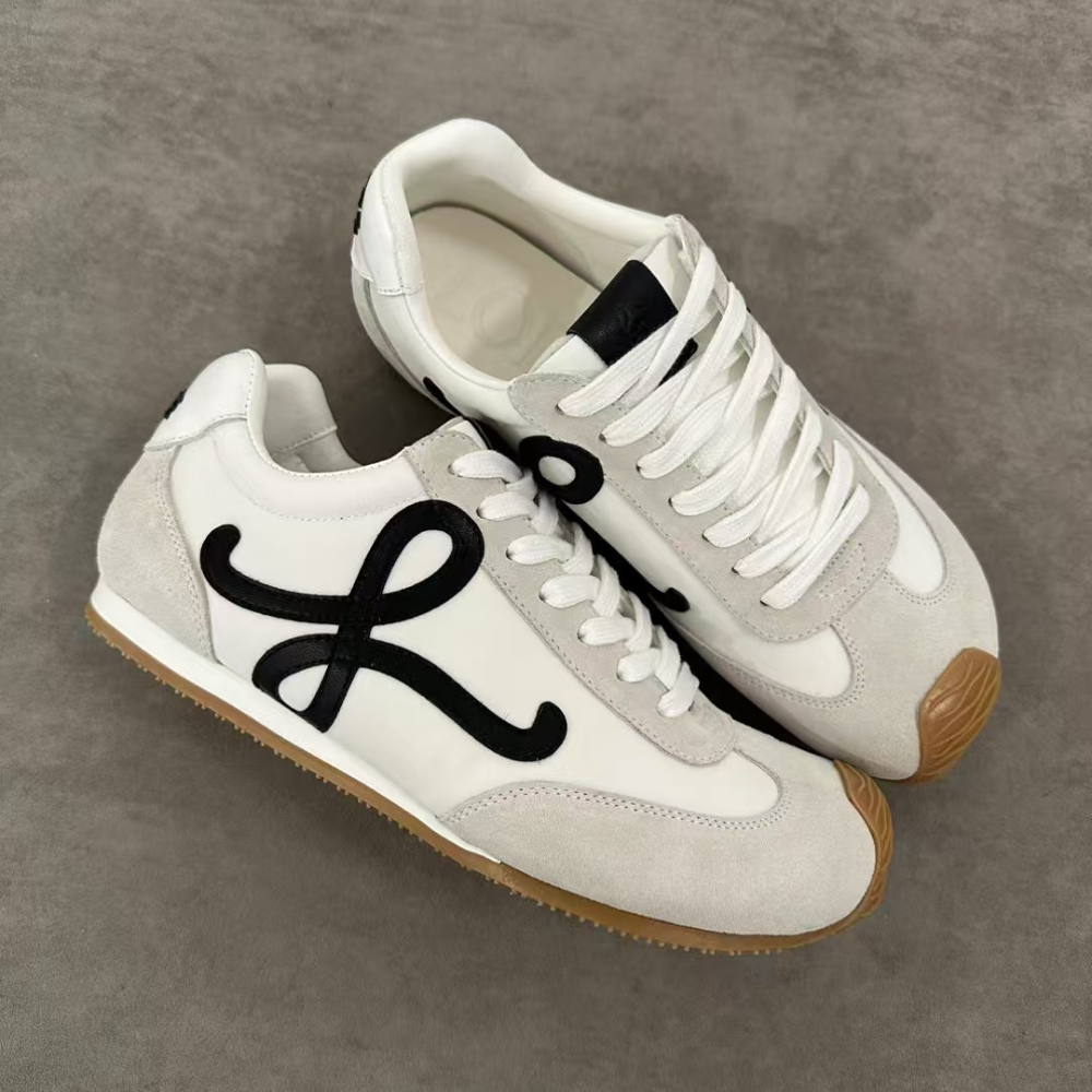 White Ballet Runner 2.0 In Nylon And Calfskin Designer Sneakers for Men and Women