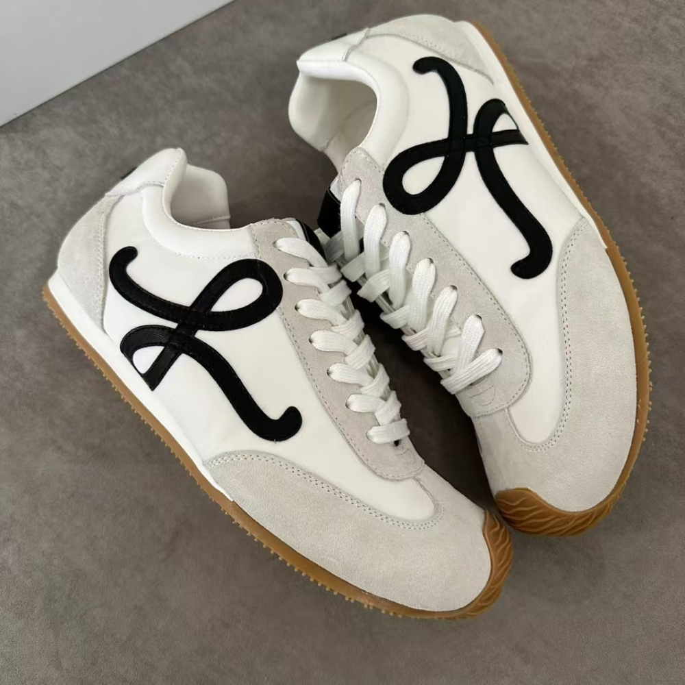 White Ballet Runner 2.0 In Nylon And Calfskin Designer Sneakers for Men and Women
