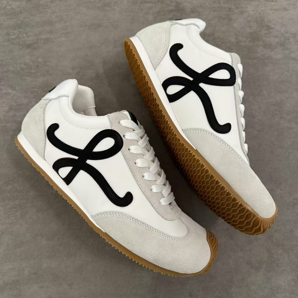 White Ballet Runner 2.0 In Nylon And Calfskin Designer Sneakers for Men and Women