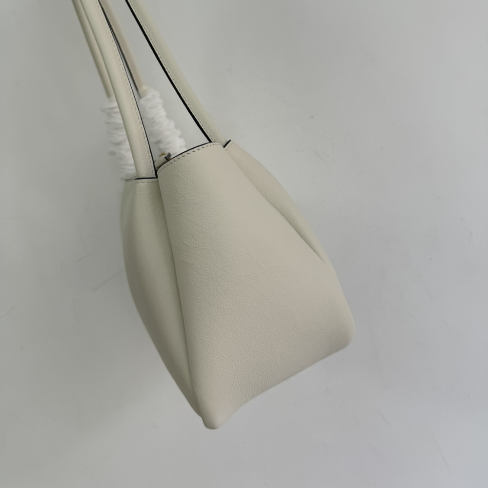 White Medium Leather Handbag for Women