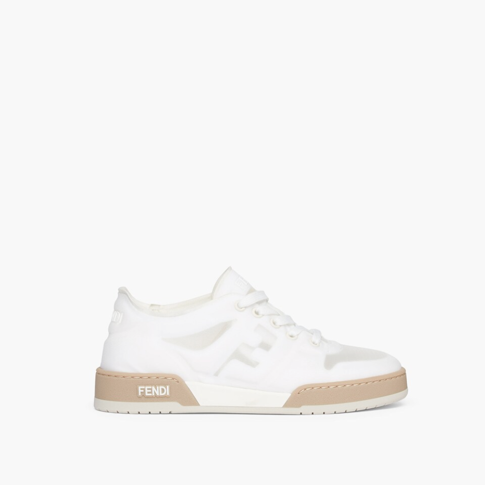 White Mesh Low Tops FF Match Designer Sneakers for Women