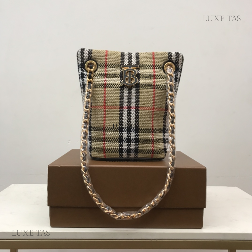 Wool Blend Cotton Bucket Bag Designer Bucket Bag for Women