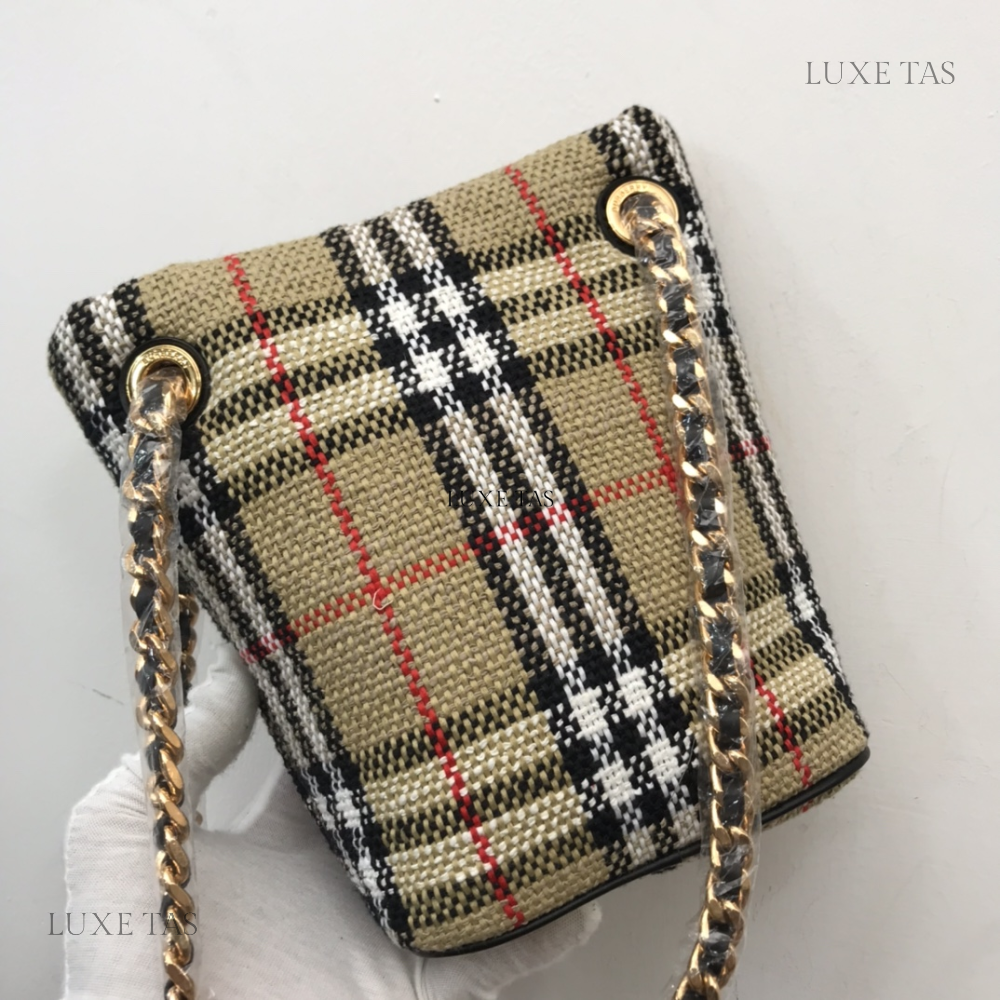 Wool Blend Cotton Bucket Bag Designer Bucket Bag for Women