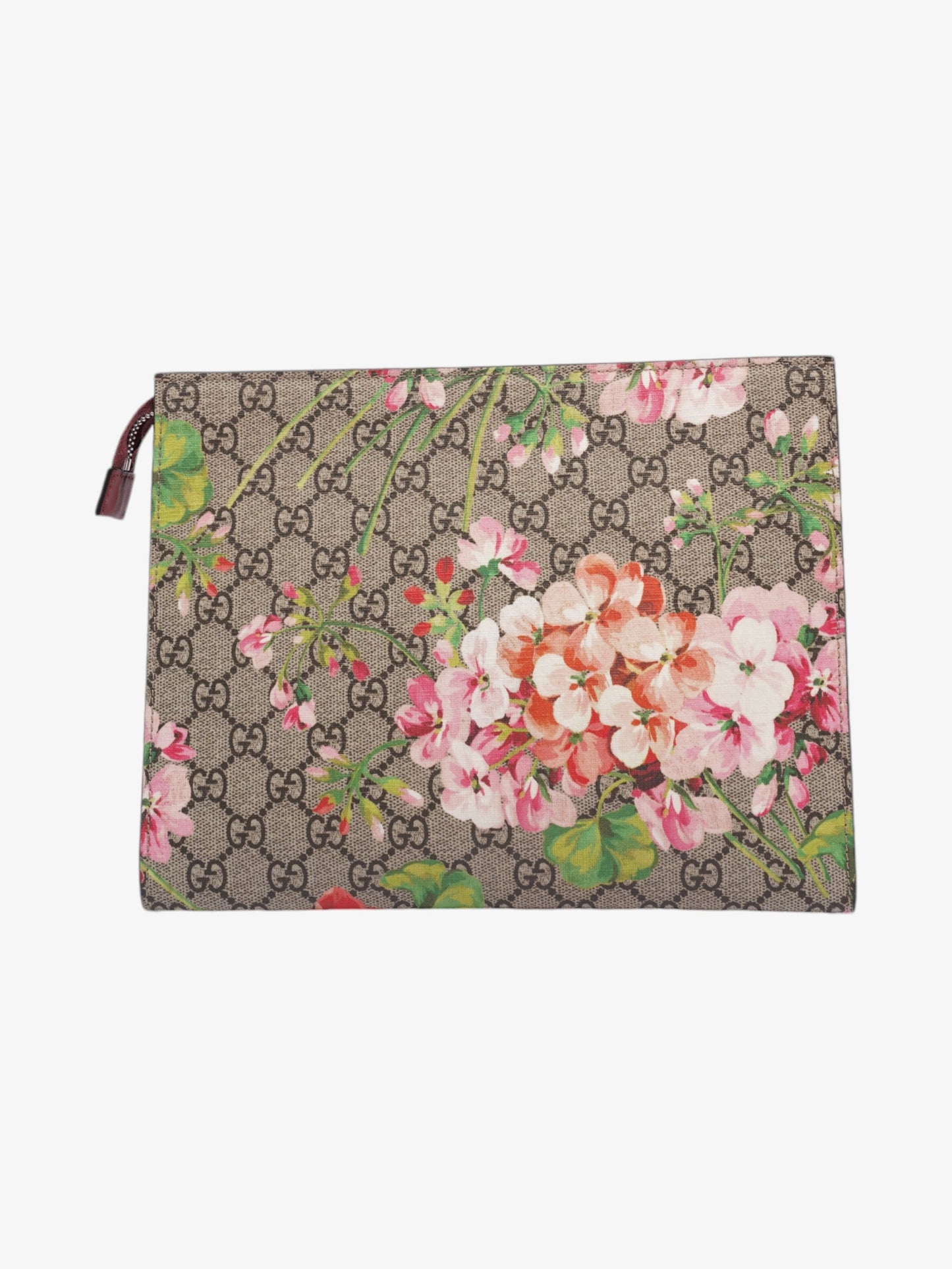 Gucci Cosmetic Case GG Supreme / GG Bloom / Antique Rose Coated Canvas Large