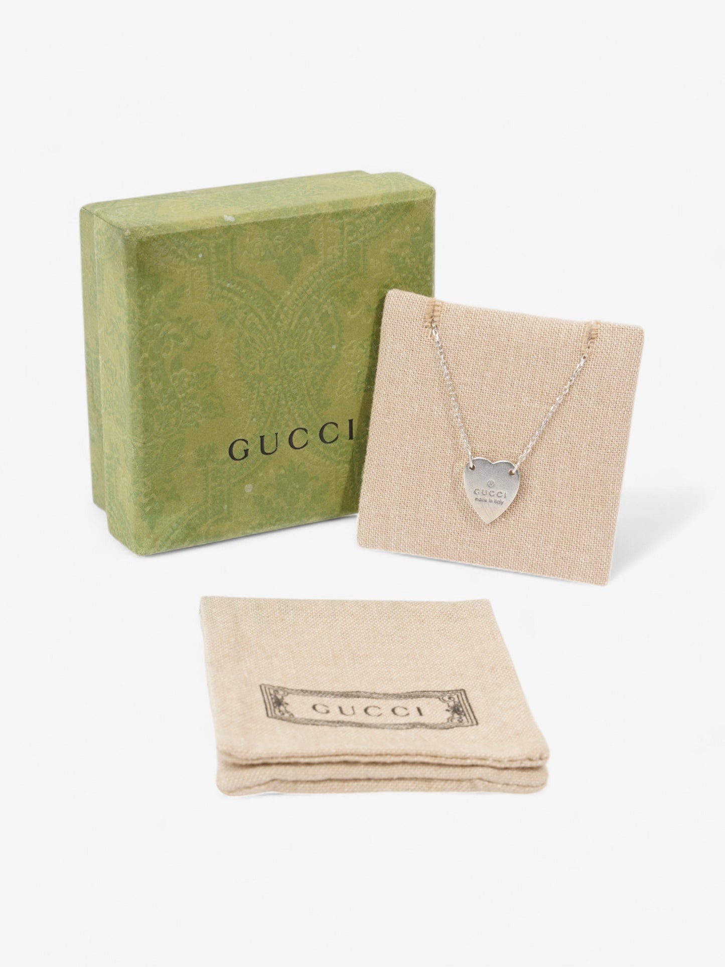 Gucci Trademark Heart Bracelet Silver Silver Sterling 18