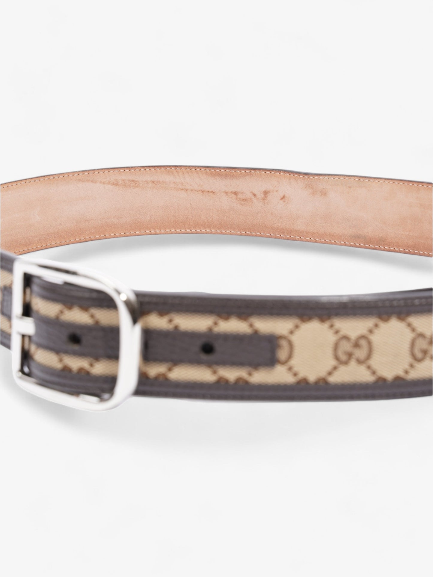 Gucci GG Belt GG Supreme / Brown / Beige Canvas 85cm / 34"
