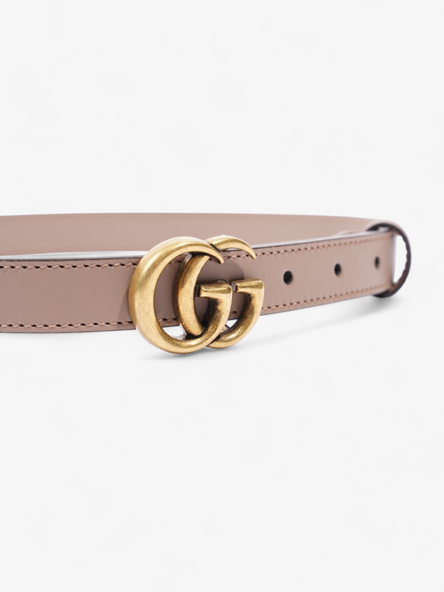 Gucci GG Marmont Thin Belt Dusty Rose / Gold Leather 70cm / 28"