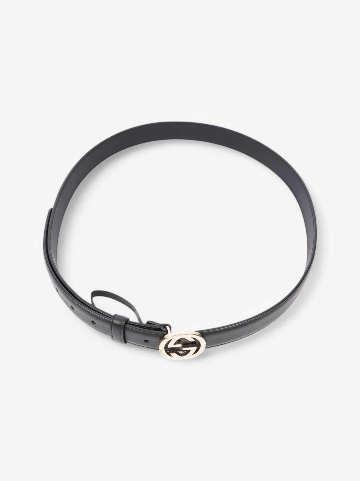Gucci Interlocking G Belt Black / Gold Leather 95cm / 38"