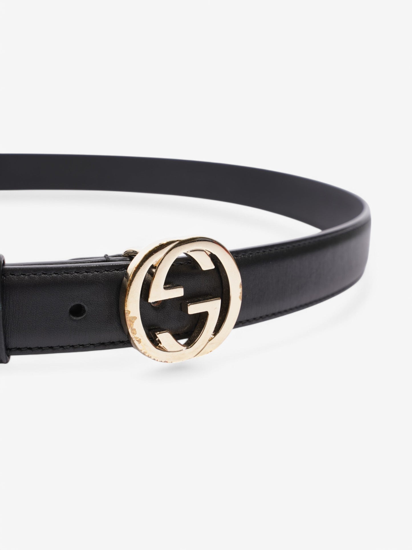 Gucci Interlocking G Belt Black / Gold Leather 95cm / 38"