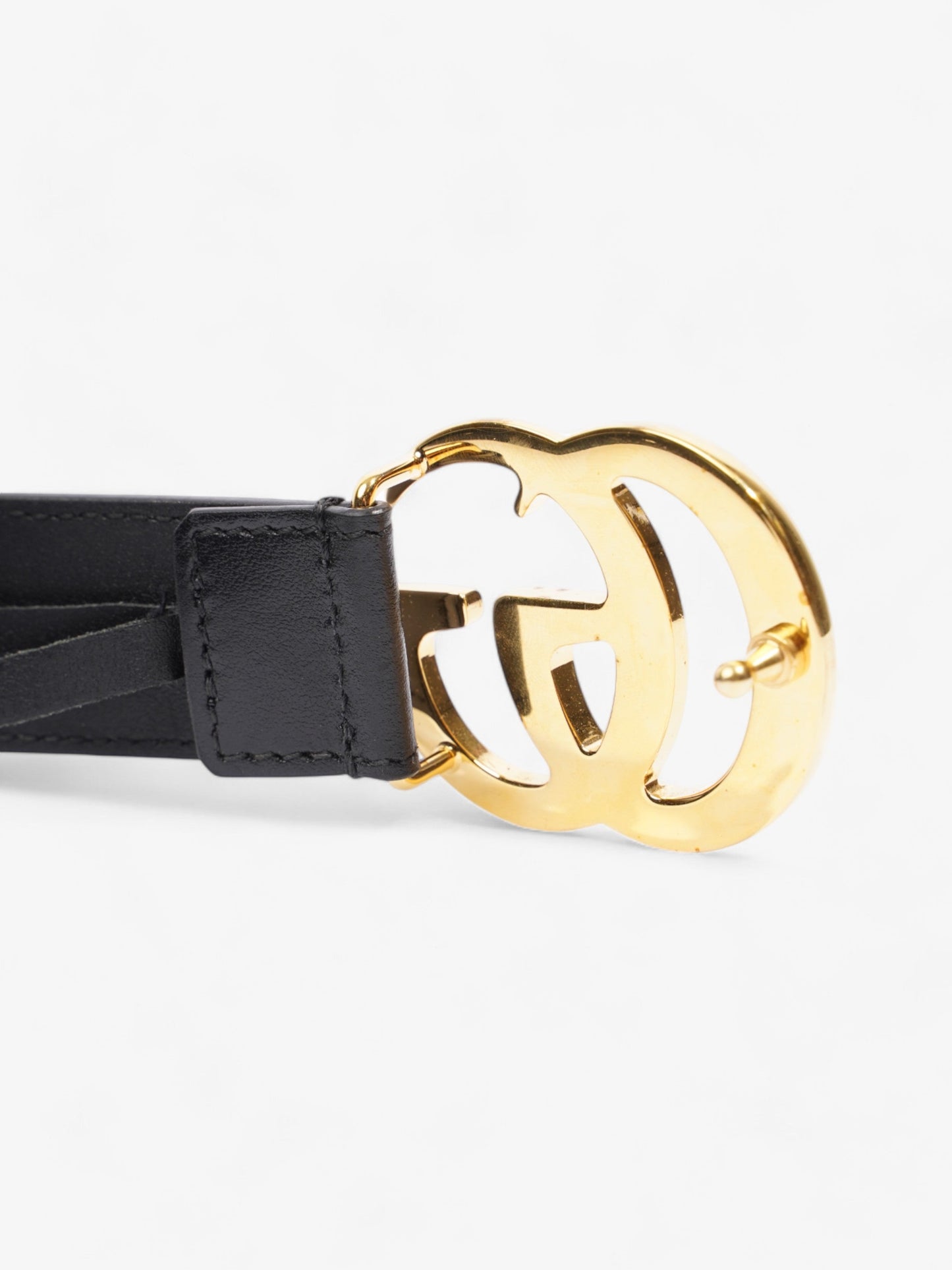Gucci GG Marmont Belt Black / Gold Leather 80cm / 32"