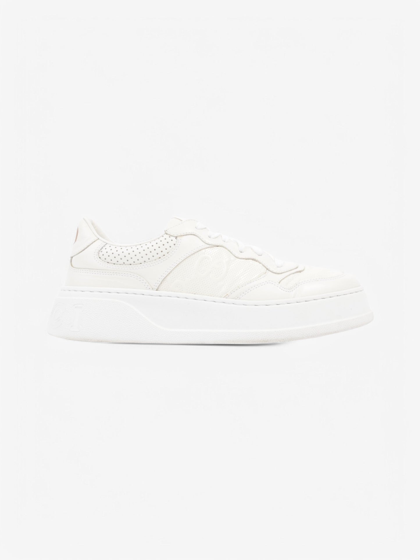 Gucci GG Embossed Chunky Sneakers White Leather EU 41 UK 7