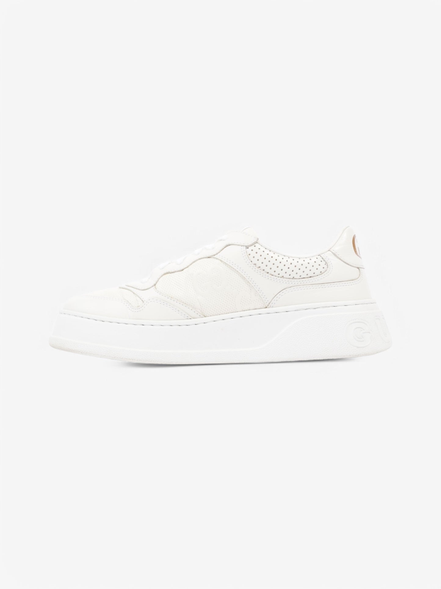 Gucci GG Embossed Chunky Sneakers White Leather EU 41 UK 7
