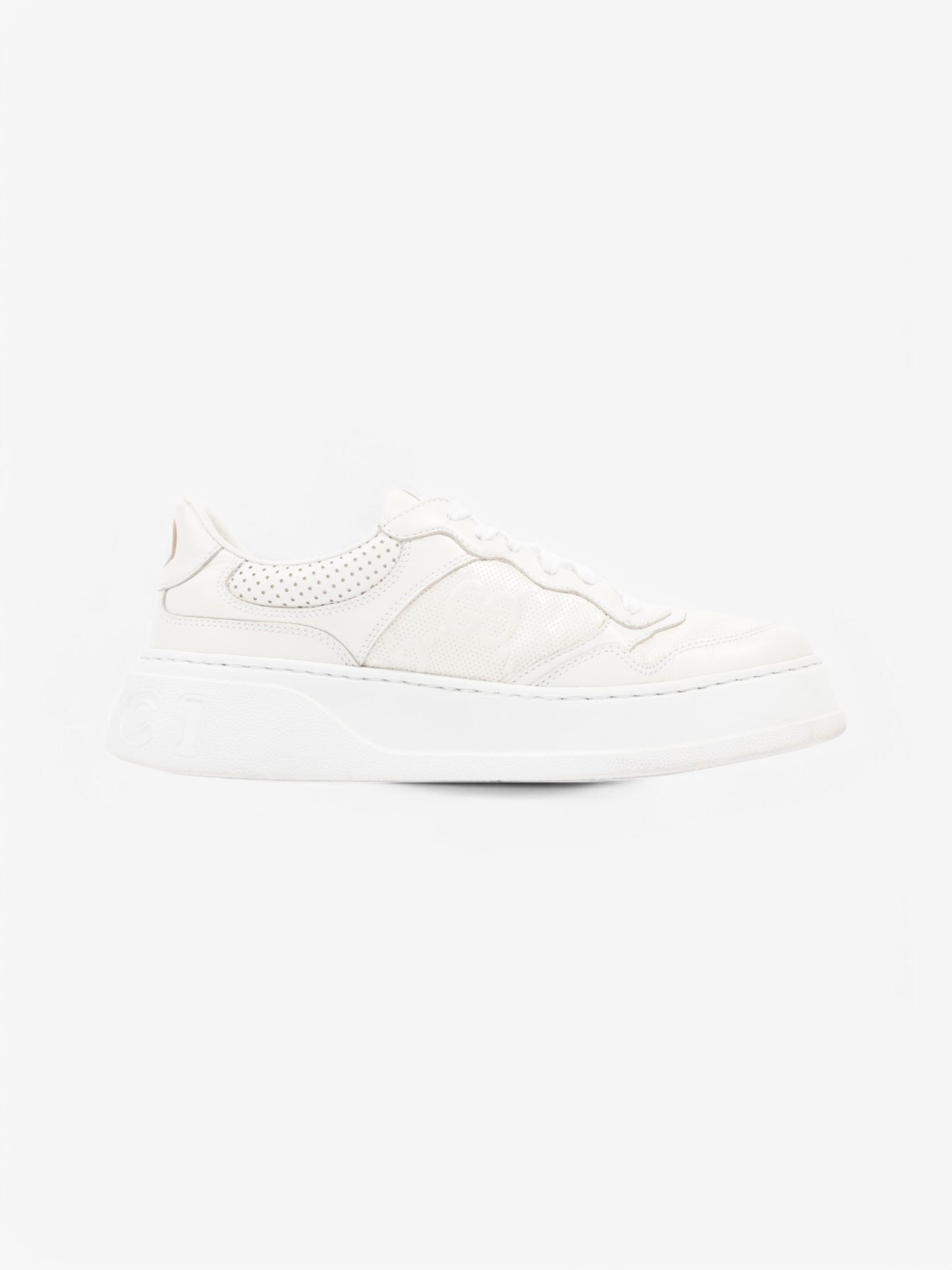 Gucci GG Embossed Chunky Sneakers White Leather EU 41 UK 7