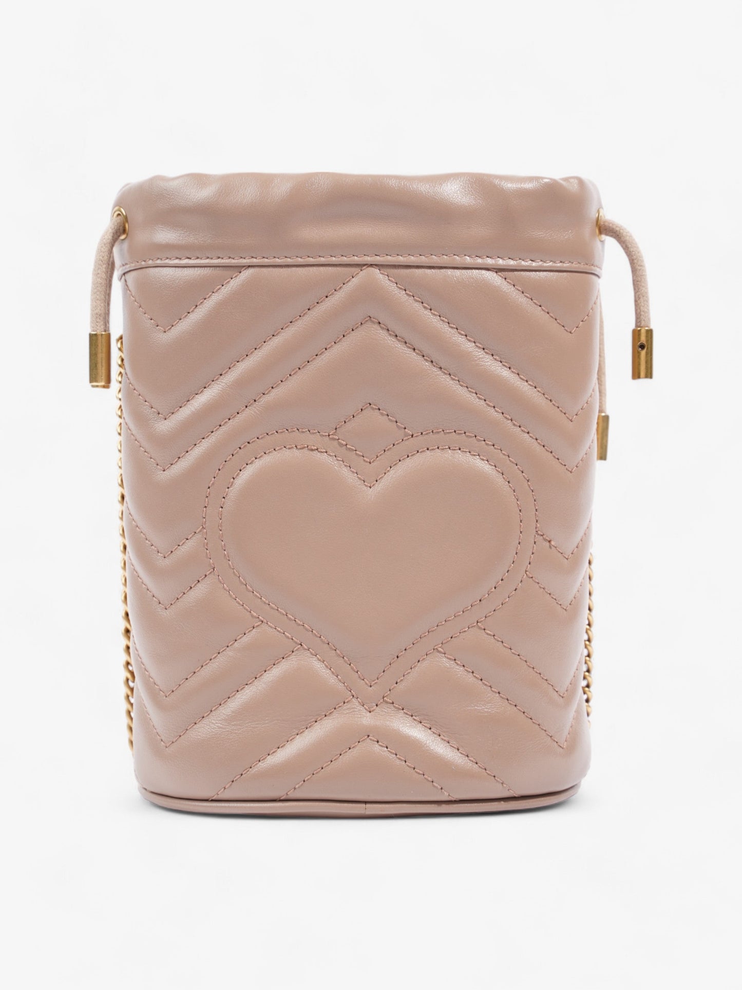 Gucci GG Marmont Bucket Bag Dusty Pink Matelasse Leather Mini