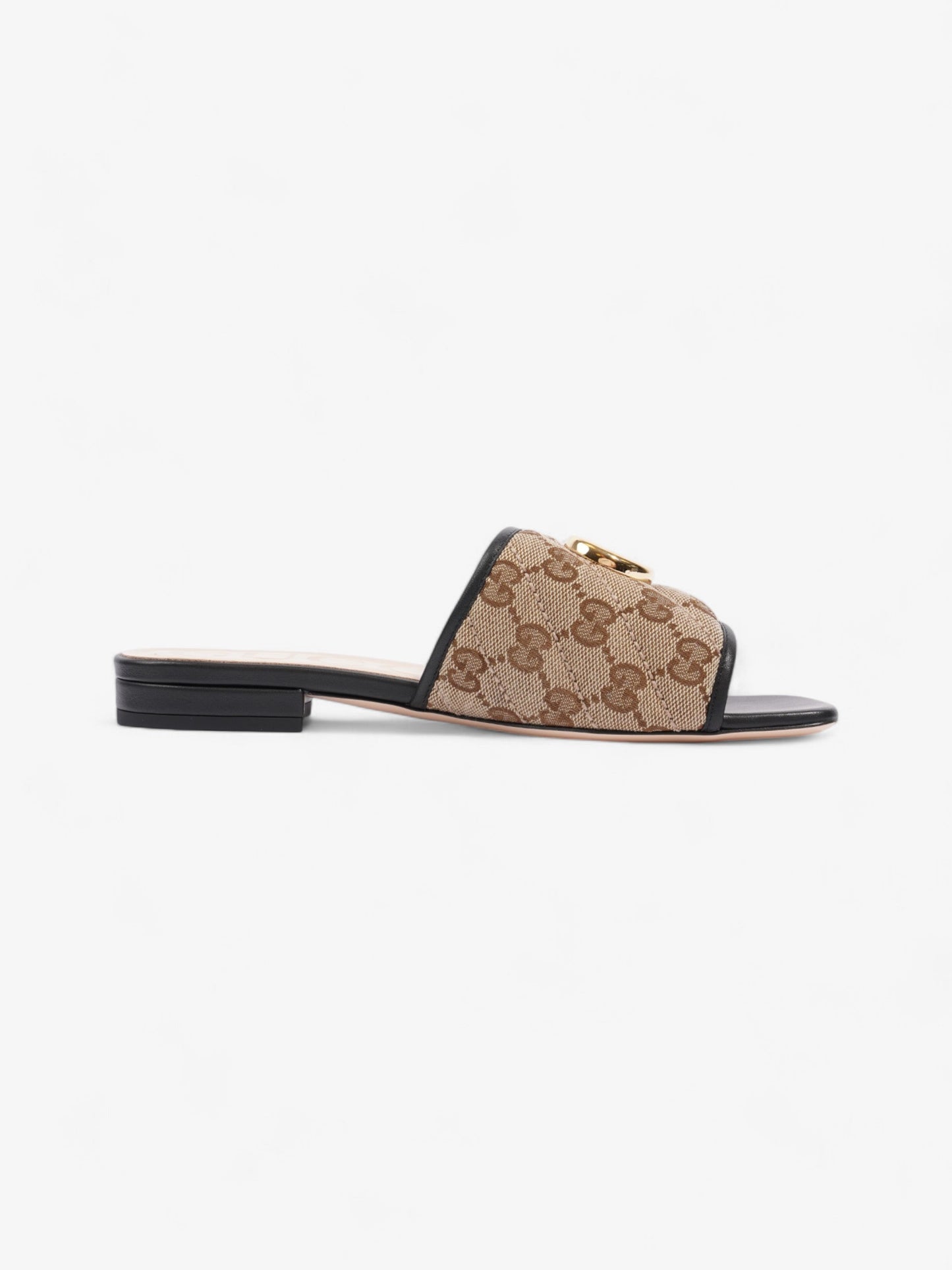 Gucci GG Sandals Beige / Brown / Black Canvas EU 36 UK 3