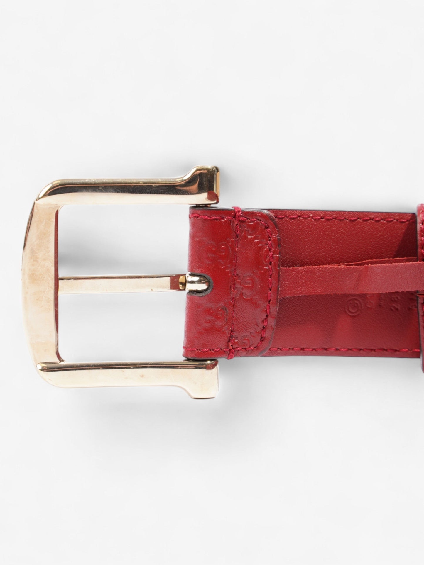Gucci Buckle Belt Red Leather 80cm 32"
