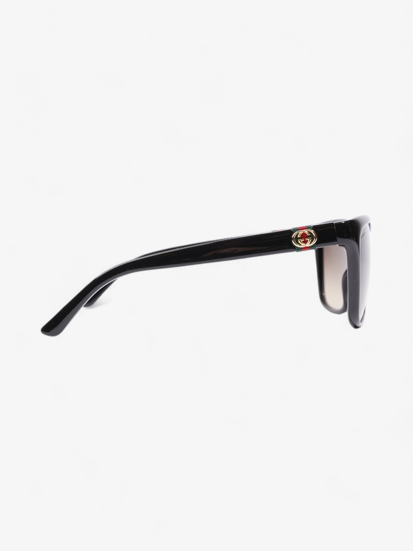 Gucci GG Web Sunglasses Black / Red / Green Acetate 135mm