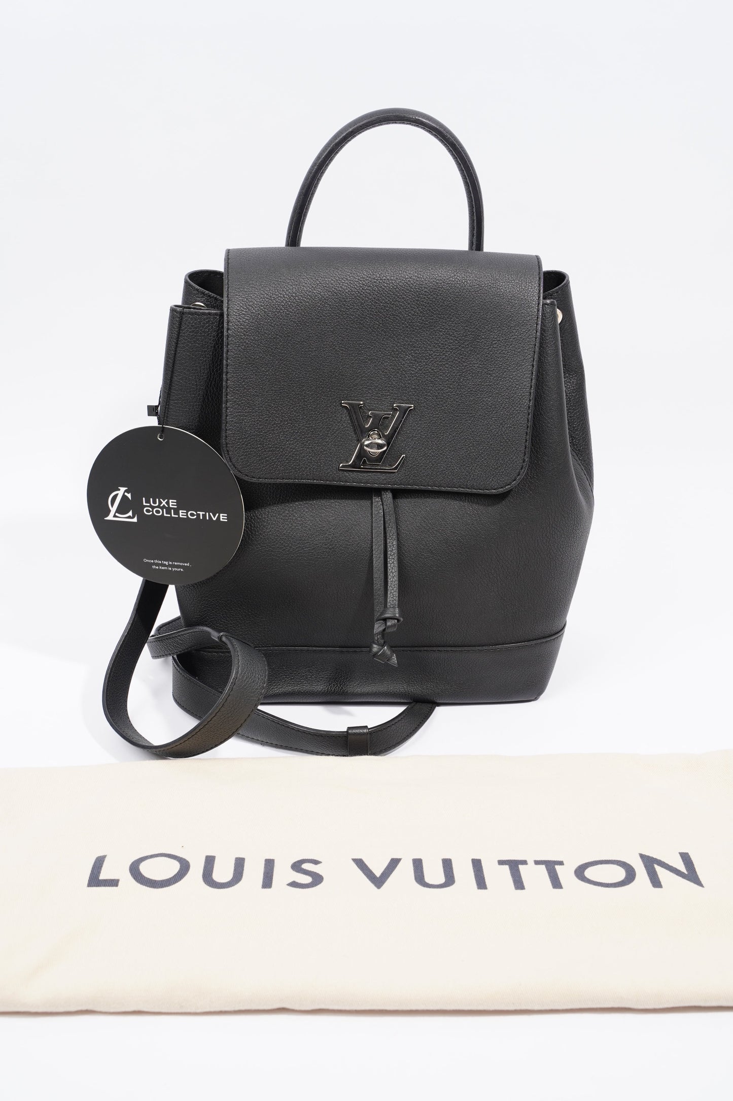 Louis Vuitton Lock Me Backpack Black Taurillon Leather Mini