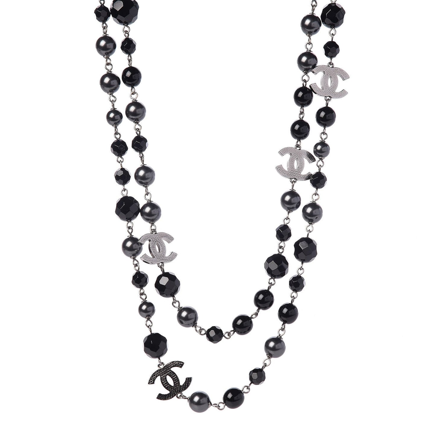 Chanel Ruthenium Pearl Beaded Necklace