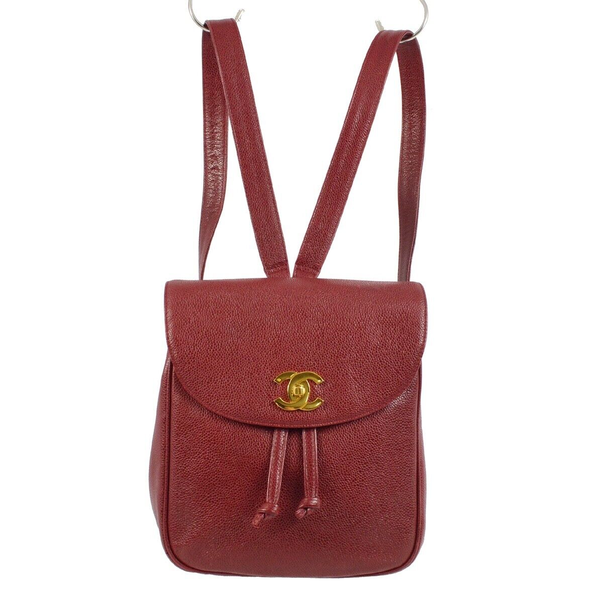 Chanel Bordeaux Caviar Skin Backpack