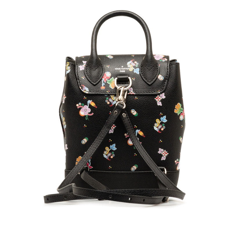 Louis Vuitton Flower Print Lockmy Backpack M54848 Noir Black Leather  Louis Vuitton
