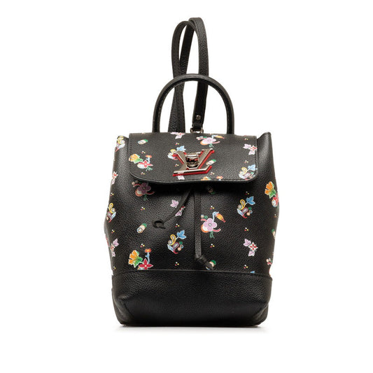 Louis Vuitton Flower Print Lockmy Backpack M54848 Noir Black Leather  Louis Vuitton
