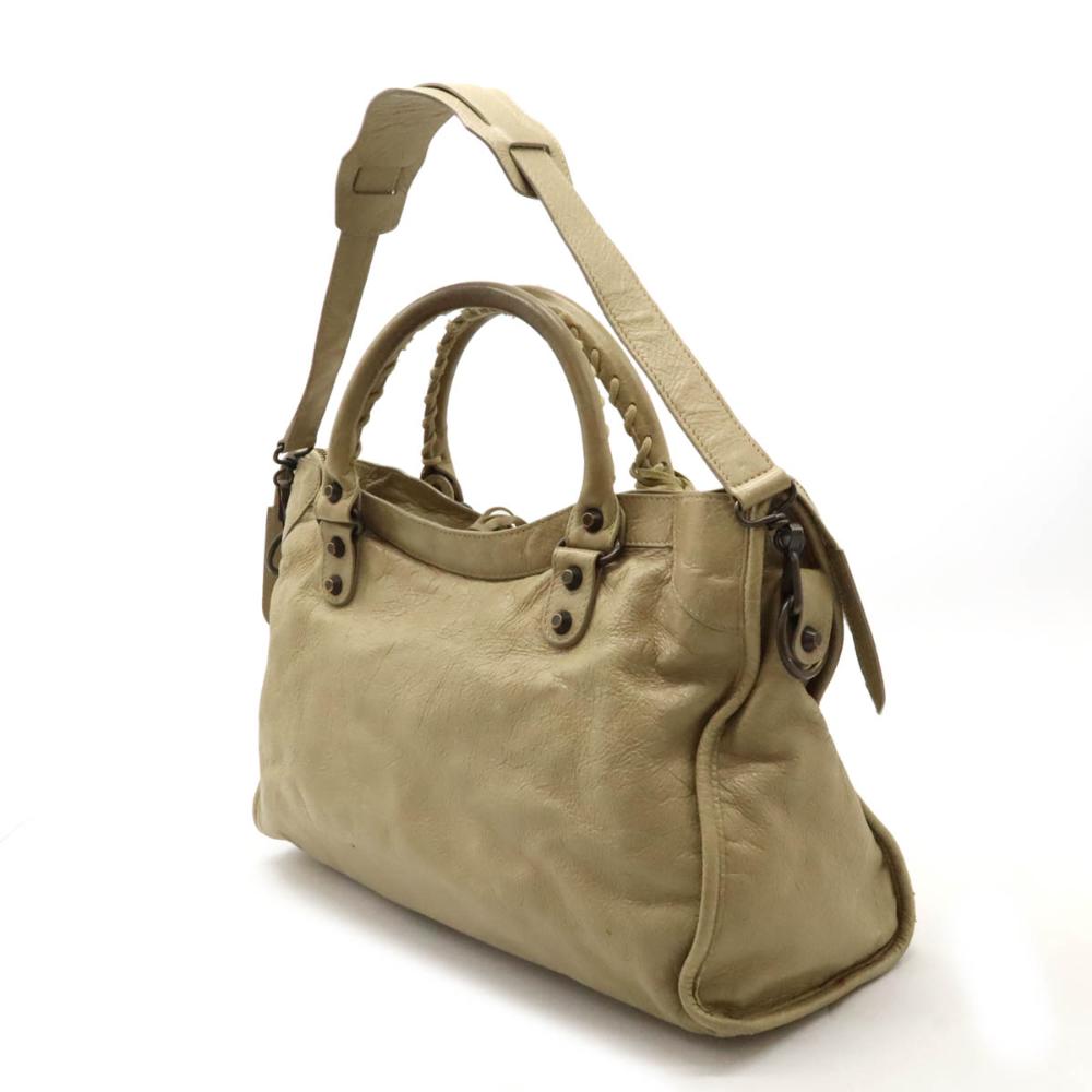 Beige Leather Balenciaga City