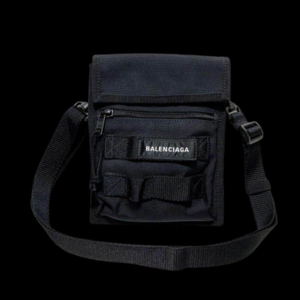 Black Canvas Balenciaga Crossbody Bag