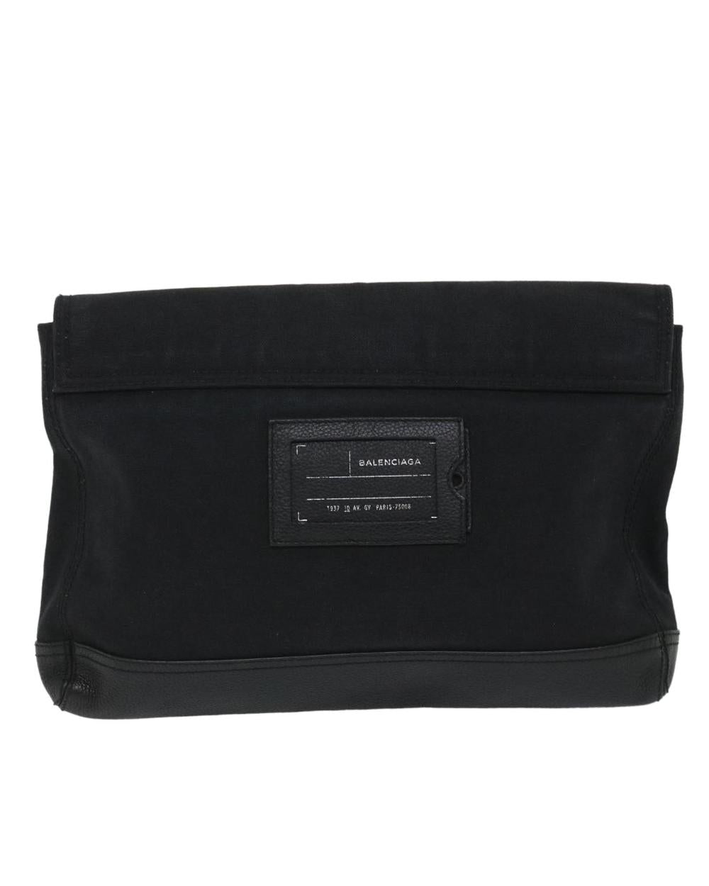 Black Canvas Balenciaga Clutch