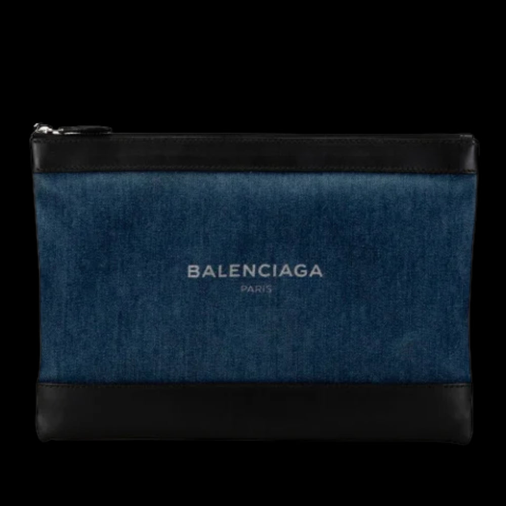 Black Denim Balenciaga Clutch