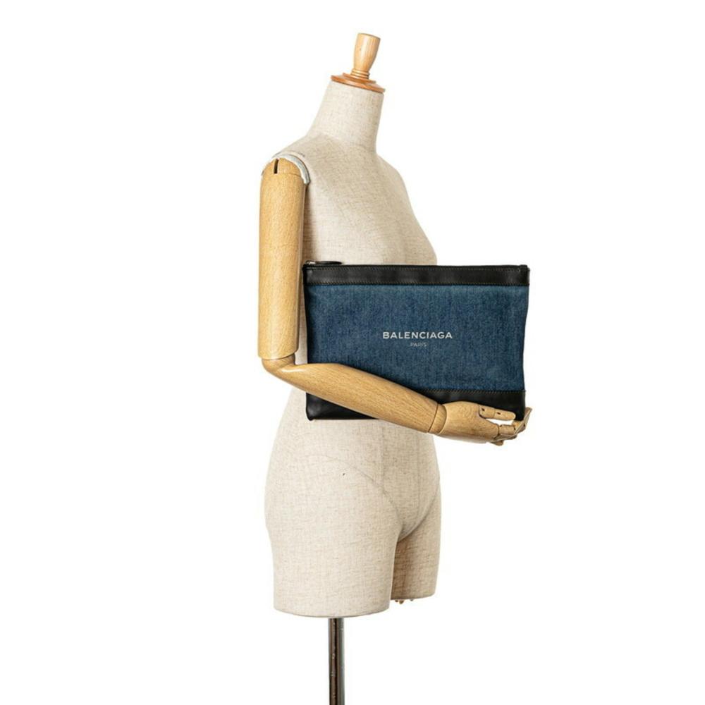 Black Denim Balenciaga Clutch