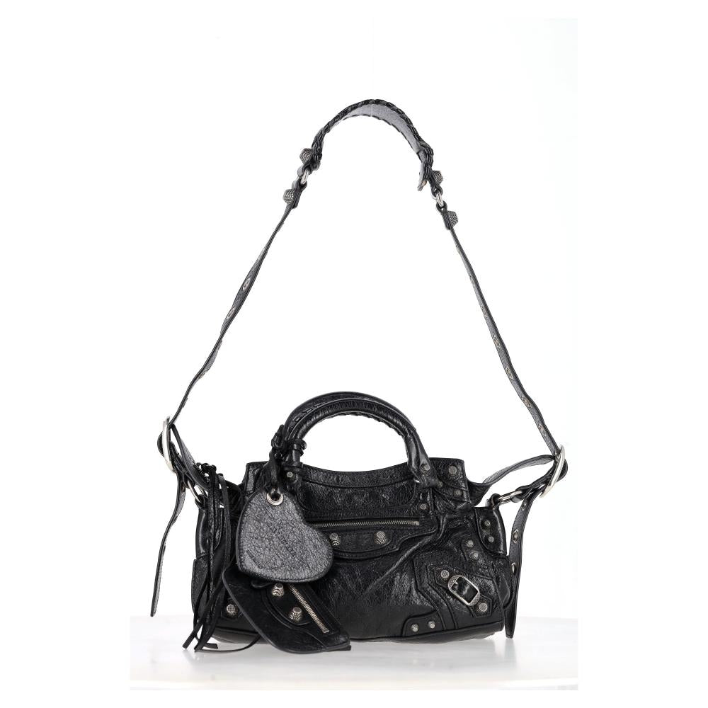 Black Leather Balenciaga Handbag