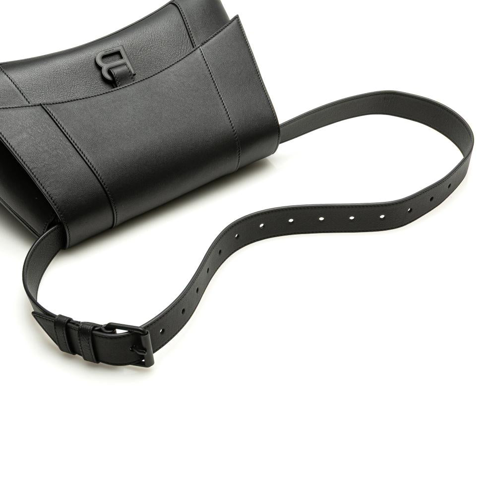 Black Leather Balenciaga Hourglass