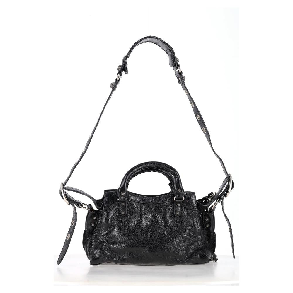 Black Leather Balenciaga Handbag