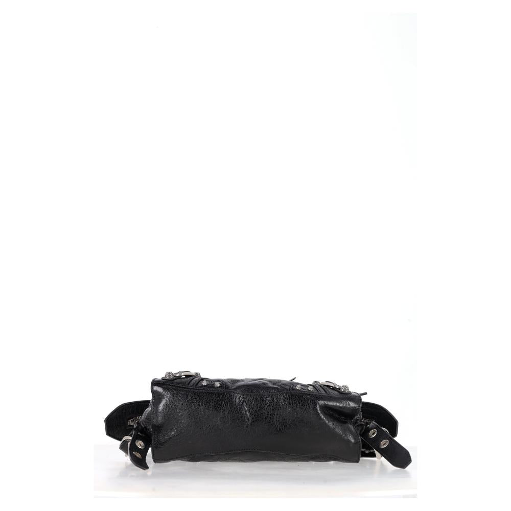 Black Leather Balenciaga Handbag