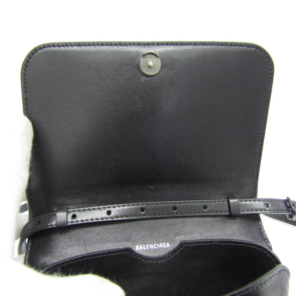 Black Leather Balenciaga Shoulder Bag