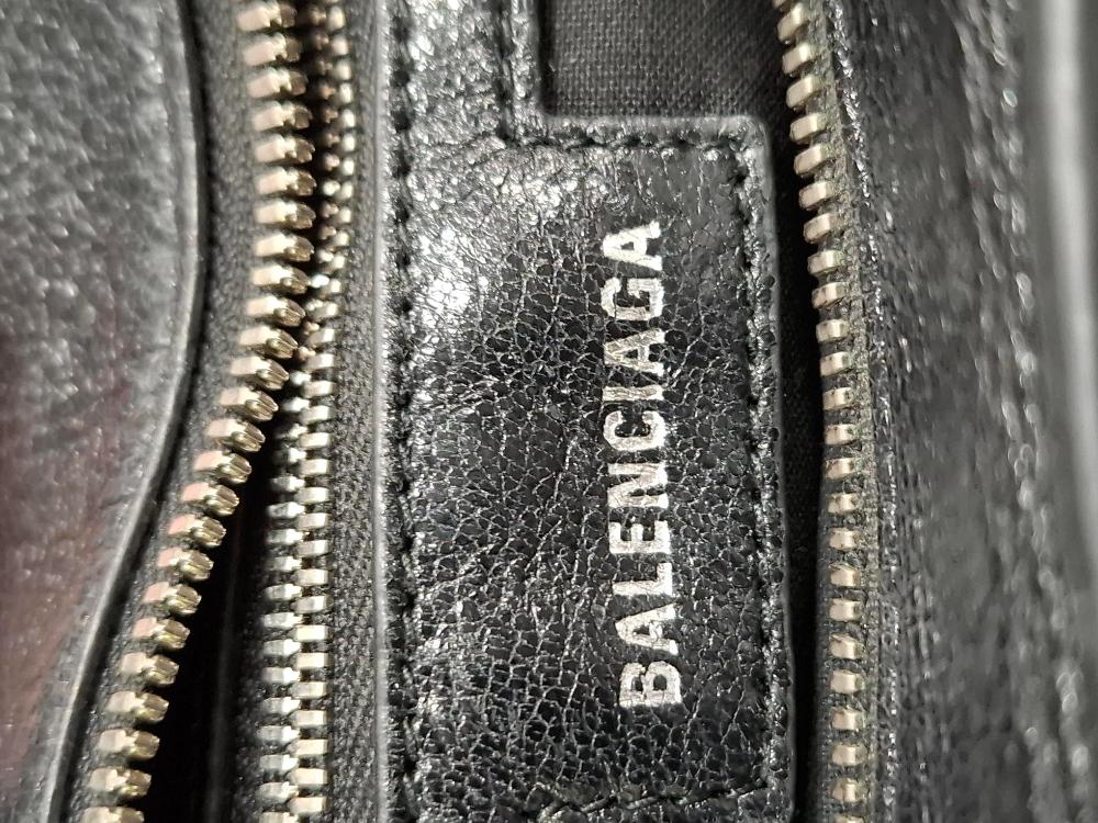 Black Leather Balenciaga Handbag
