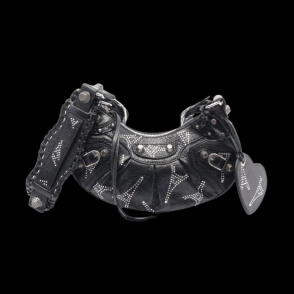 Black Leather Balenciaga Le Cagole