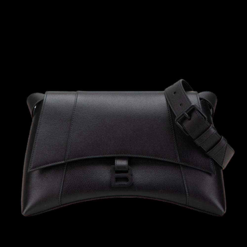 Black Leather Balenciaga Hourglass