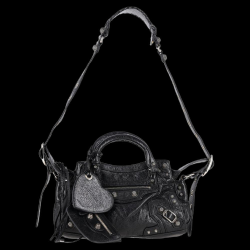 Black Leather Balenciaga Handbag