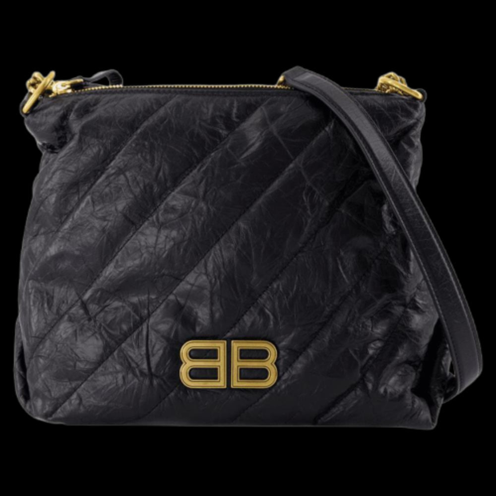 Black Leather Balenciaga Shoulder Bag