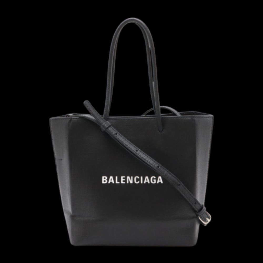 Black Leather Balenciaga Tote