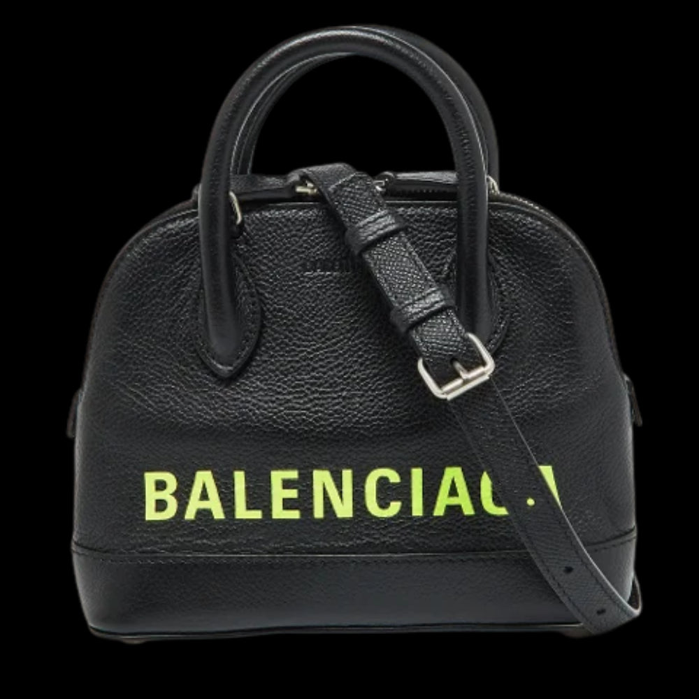 Black Leather Balenciaga Ville
